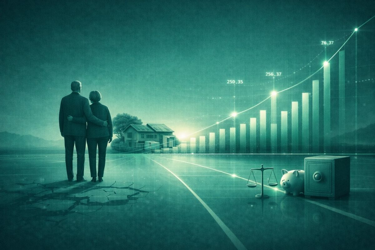 Ilustração conceitual sobre estratégias de retirada sustentável e independência financeira.
