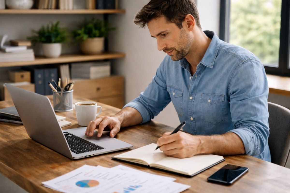 Freelancer avaliando o melhor modelo para iniciar um negócio próprio.