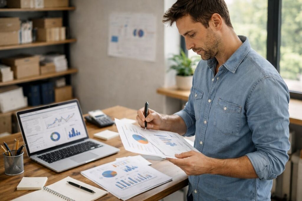 Teste e validação de ideia de negócio com análise de mercado e preço.